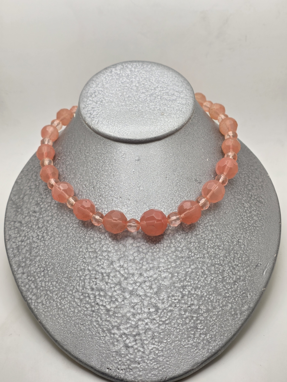 Peach Faceted Bead Necklace